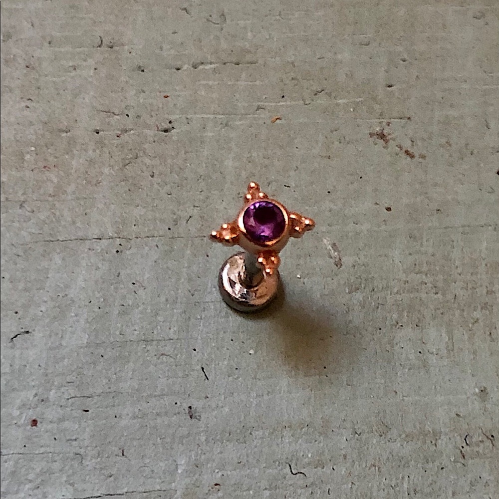 Rose gold and amethyst BVLA threaded mini kandy